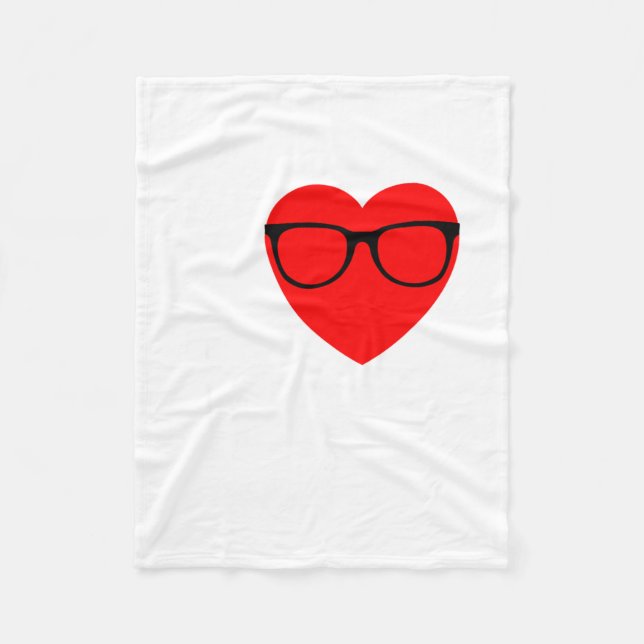 Manta Polar I Love Nerds Gles Funny Heart Valentines Gift Men  (Anverso)