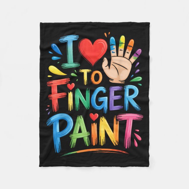 Manta Polar I Love To Finger Paint Couples Art Teacher Finger  (Anverso)
