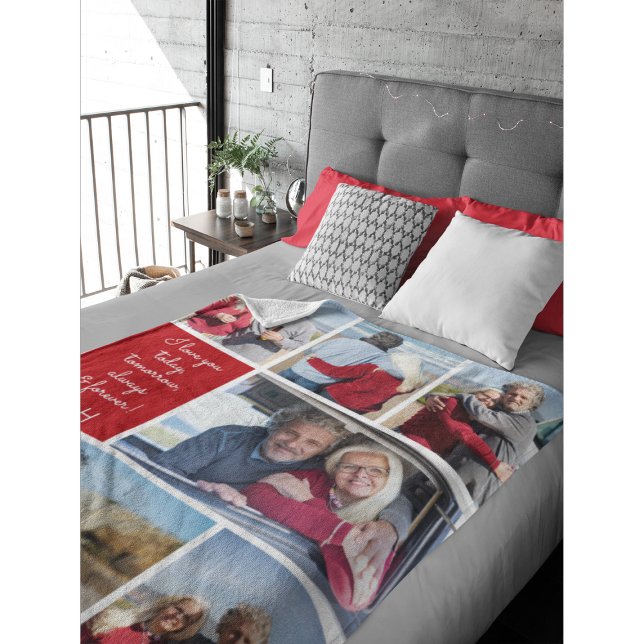 Manta Polar I Love You Always & Forever Modern 6 Photo Collage (Subido por el creador)