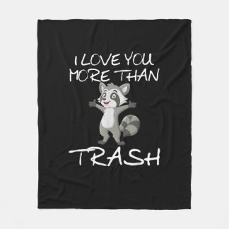 Manta Polar I Love You More Than Trash Funny Raccoon Humor 