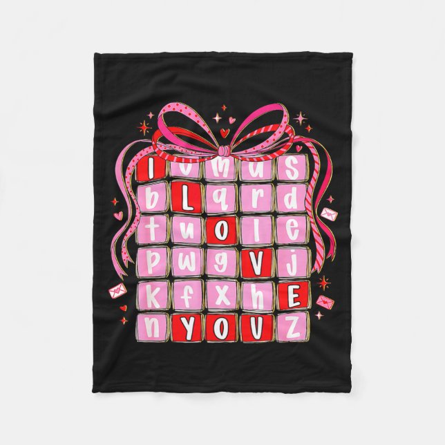 Manta Polar I Love You Valentine Kids Preppy Valentine's Day L (Anverso)