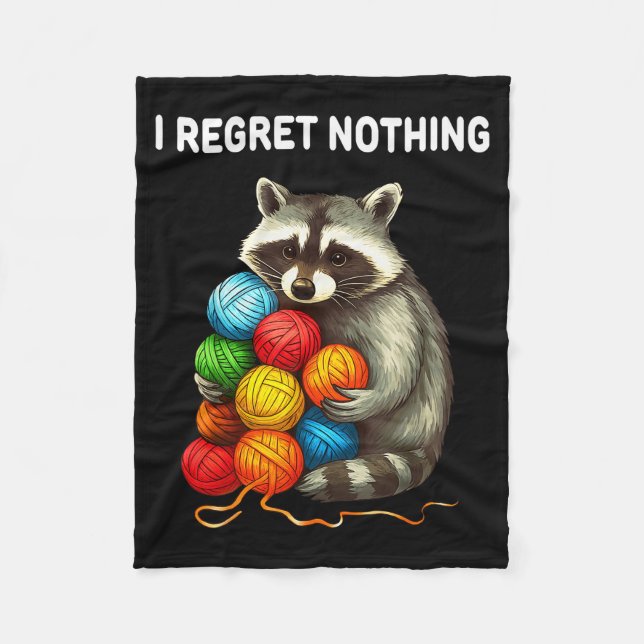 Manta Polar I Regret Nothing Funny Raccoon Yarn Lover  (Anverso)