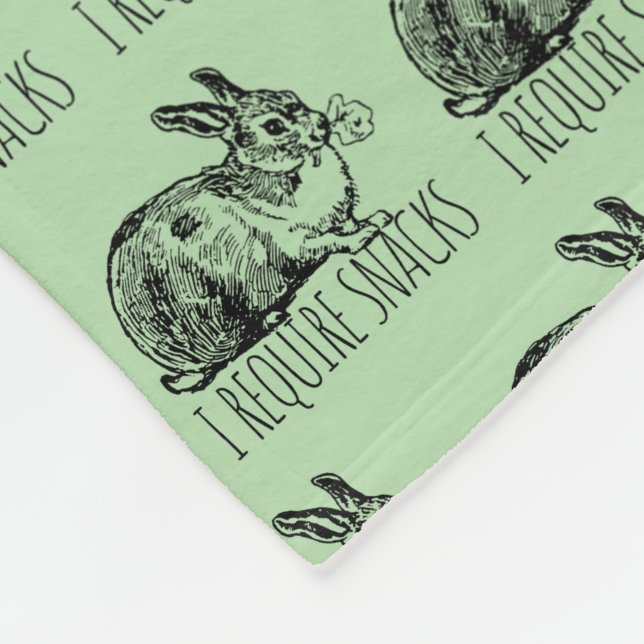 Manta Polar I Require Snacks Cute Bunny Rabbit (Esquina)