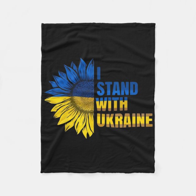 Manta Polar I Stand With Ukraine Sunflower Support Ukrainian F (Anverso)