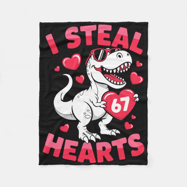 Manta Polar I Steal 67 Hearts Funny 67 Valentine Dinosaur Men  (Anverso)