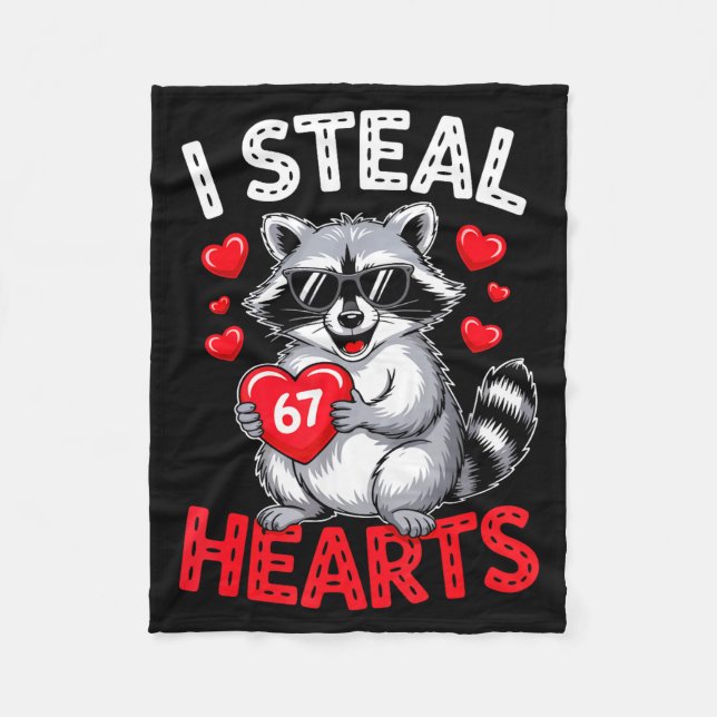 Manta Polar I Steal 67 Hearts Funny 67 Valentine Raccoon Men B (Anverso)