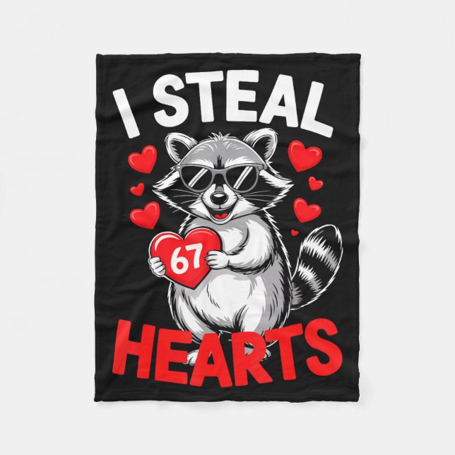 Manta Polar I Steal 67 Hearts Funny 67 Valentine Raccoon Men B (Anverso)
