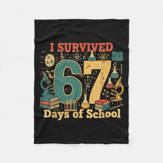 Manta Polar I Survived 67 Days Of School Funny 67 Meme Science (Anverso)