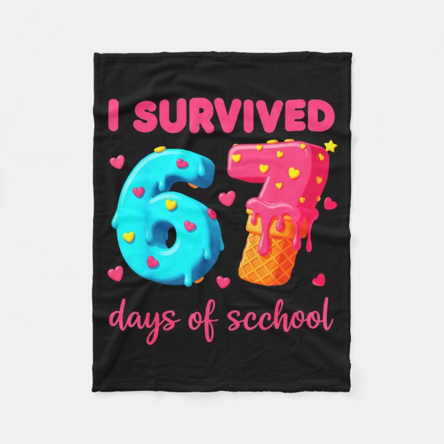 Manta Polar I Survived 67 Days Of School Funny 67 Meme Teacher (Anverso)