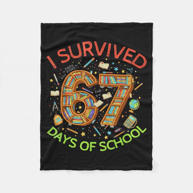 Manta Polar I Survived 67 Days Of School Funny 67 Meme Teacher (Anverso)