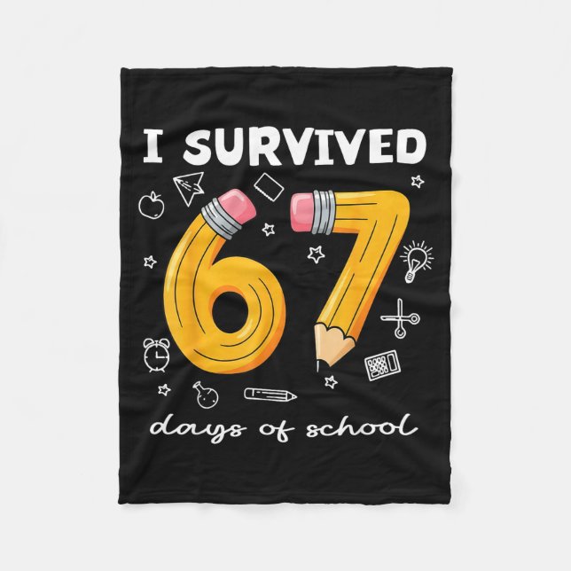 Manta Polar I Survived 67 Days Of School Funny 67 Meme Teacher (Anverso)