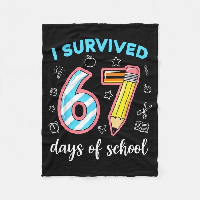 Manta Polar I Survived 67 Days Of School Funny 67 Meme Teacher (Anverso)