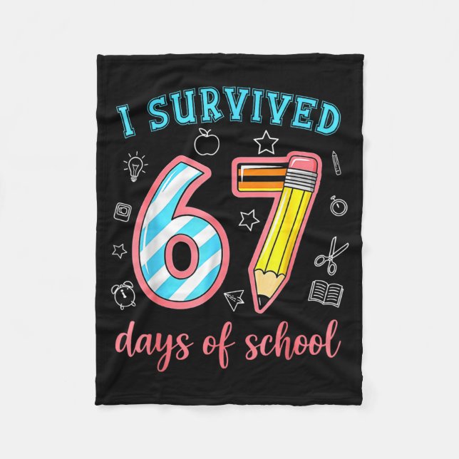 Manta Polar I Survived 67 Days Of School Funny 67 Meme Teacher (Anverso)