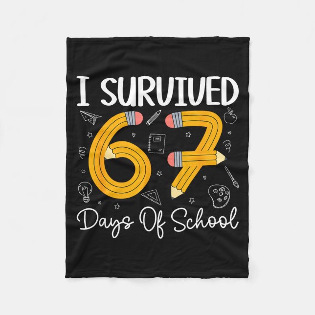 Manta Polar I Survived 67 Days Of School Funny 67 Meme Teacher (Anverso)