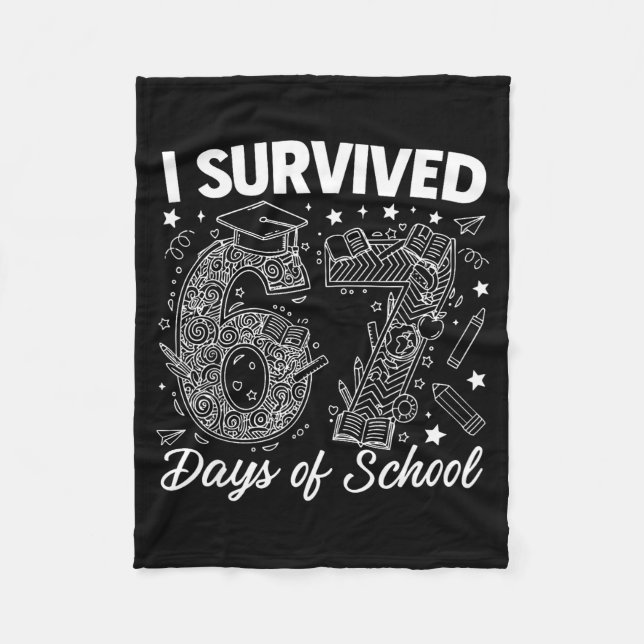 Manta Polar I Survived 67 Days Of School Funny 67 Teachers Stu (Anverso)
