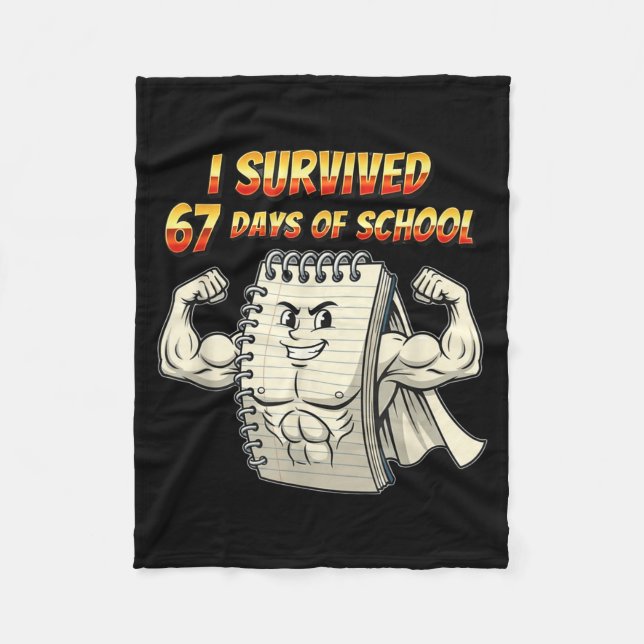 Manta Polar I Survived 67 Days Of School Funny 67 Teachers Stu (Anverso)