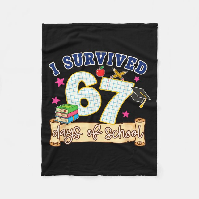 Manta Polar I Survived 67 Days Of School Funny 6 7 Meme Teache (Anverso)