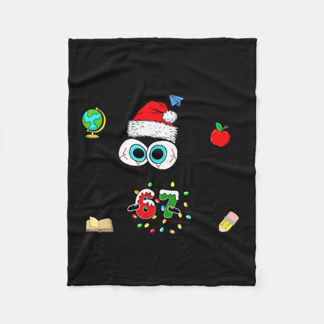 Manta Polar I Survived 67 Days Of School Funny Christmas Black (Anverso)