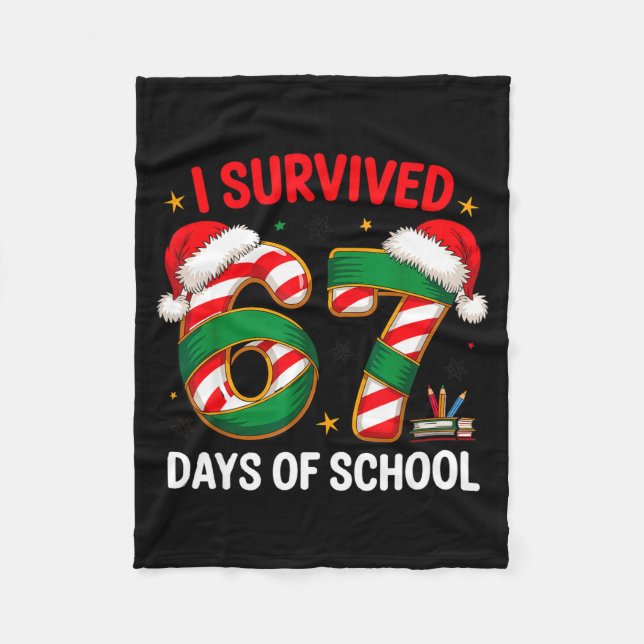 Manta Polar I Survived 67 Days Of School Funny Gen Christmas  (Anverso)