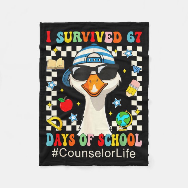 Manta Polar I Survived 67 Days Of School Funny Goose Boys Coun (Anverso)