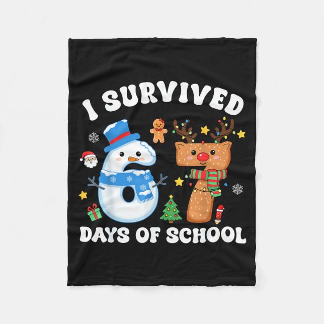 Manta Polar I Survived 67 Days Of School Funny Meme Six Seven  (Anverso)
