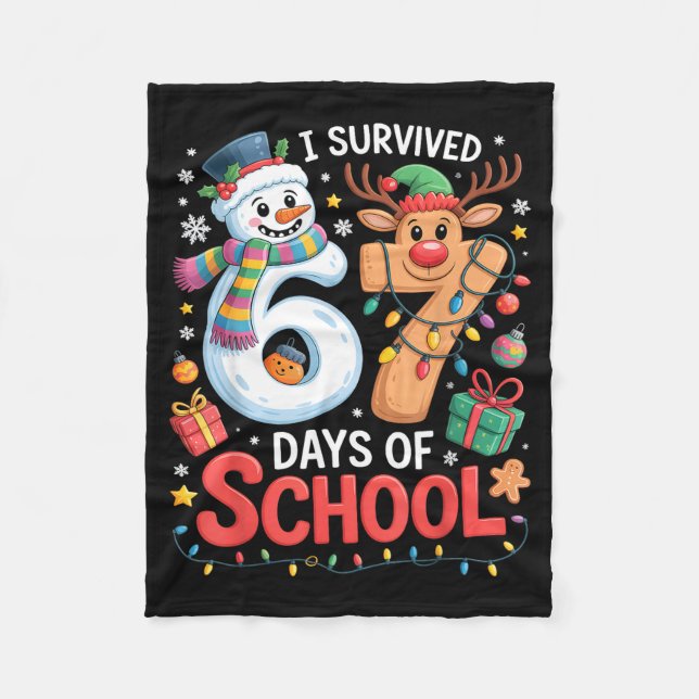 Manta Polar I Survived 67 Days Of School Funny Meme Six Seven  (Anverso)