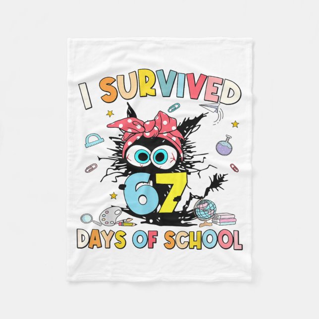 Manta Polar I Survived 67 Days Of School Funny Meme Teacher St (Anverso)