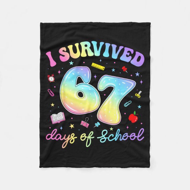 Manta Polar I Survived 67 Days Of School Funny Meme Teacher St (Anverso)