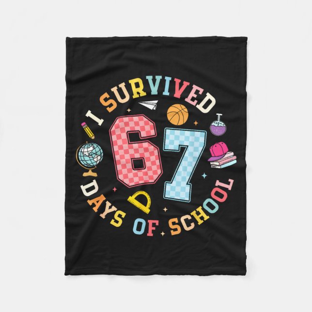 Manta Polar I Survived 67 Days Of School Funny Meme Teacher St (Anverso)