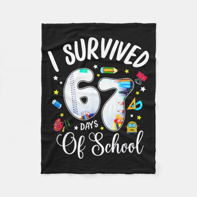 Manta Polar I Survived 67 Days Of School Funny Meme Teacher St (Anverso)