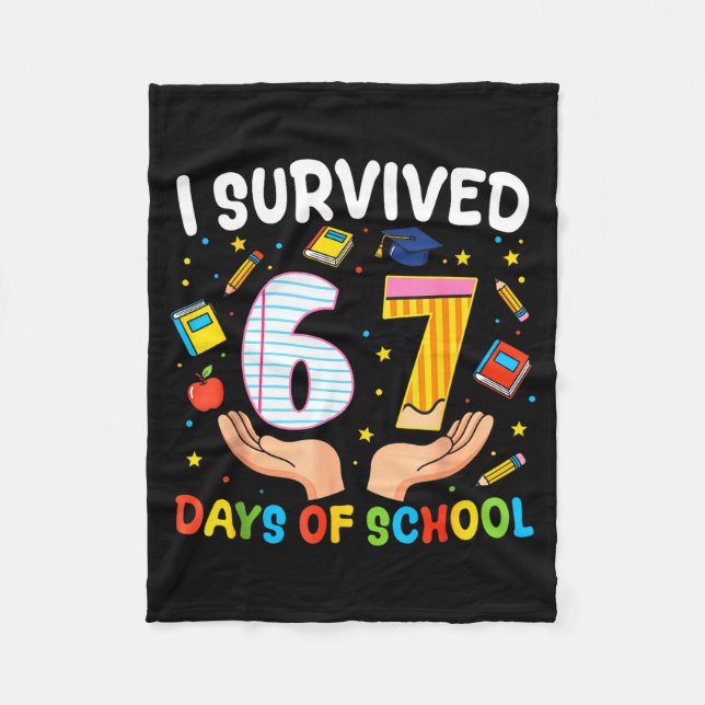Manta Polar I Survived 67 Days Of School Funny Meme Teacher St (Anverso)