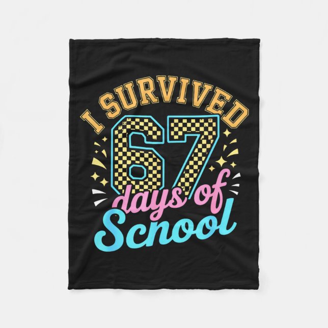Manta Polar I Survived 67 Days Of School Funny Six Seven 6 7 M (Anverso)