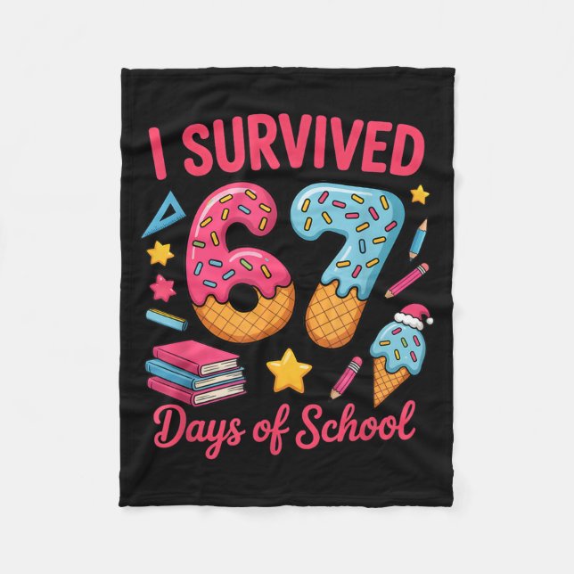 Manta Polar I Survived 67 Days Of School Funny Six Seven 6 7 M (Anverso)