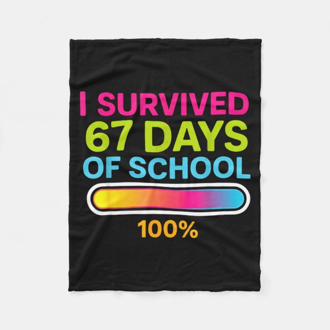 Manta Polar I Survived 67 Days Of School Gamer School Meme Boy (Anverso)