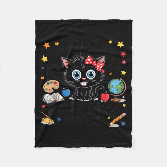 Manta Polar I Survived 67 Days Of School Six Seven 6 7 Teacher (Anverso)