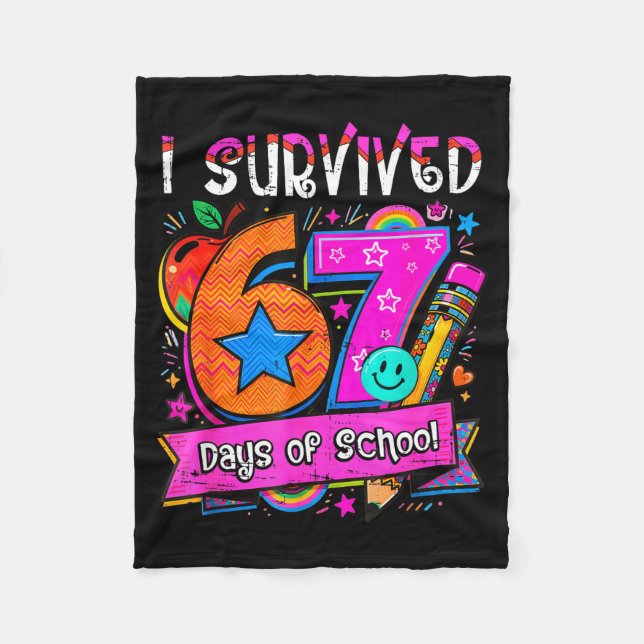 Manta Polar I Survived 67 Days Of School Teacher Student Six S (Anverso)
