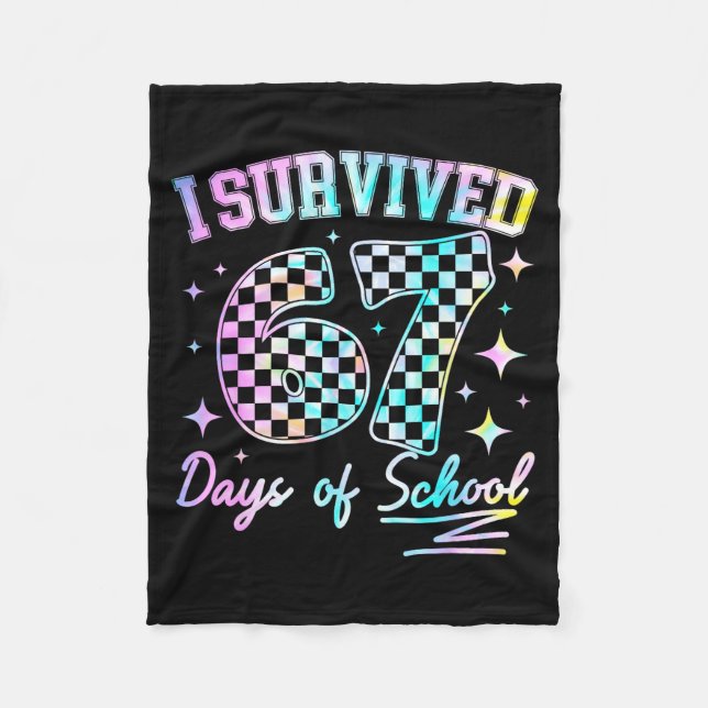 Manta Polar I Survived 67 Days Of School Tie Dye 67th Day Teac (Anverso)