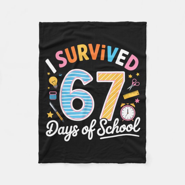 Manta Polar I Survived 67 Days School Funny Six Seven Meme Tea (Anverso)