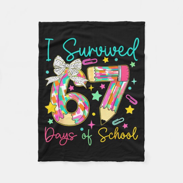 Manta Polar I Survived 67 Six Seven Days Of School Meme Teache (Anverso)