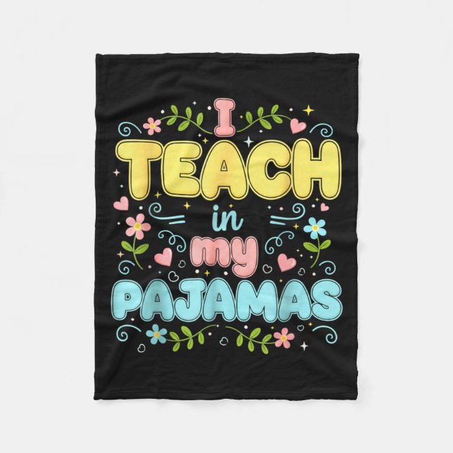 Manta Polar I Teach In My Pajamas Funny Online Virtual Teacher (Anverso)