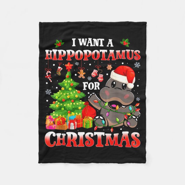 Manta Polar I Want A Hiptamus Christmas Funny Xmas Hip Lover  (Anverso)