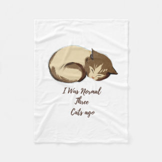 Manta Polar I Was Normal Three Cats Ago Funny Cat blanket