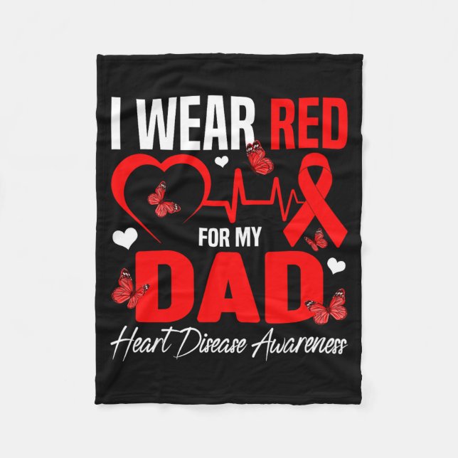 Manta Polar I Wear Red For My Dad Heart Disease Awareness Daug (Anverso)