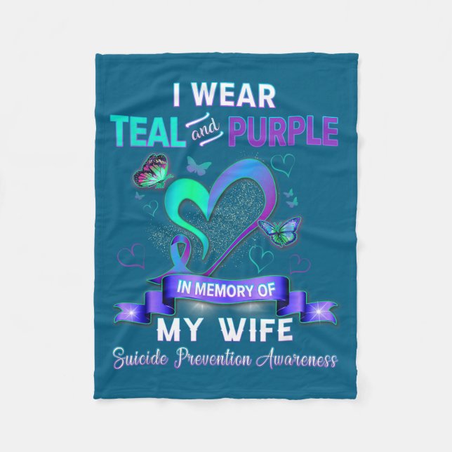 Manta Polar I Wear Teal Purple In Memory Of My Wife Suicide Pr (Anverso)