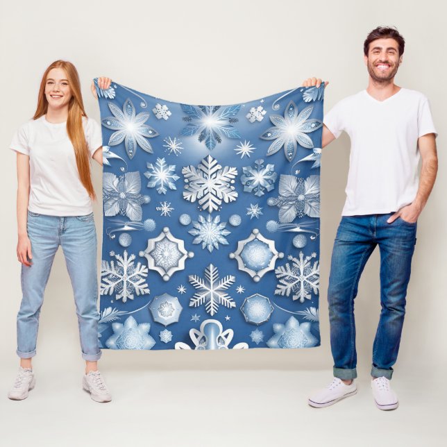 Manta Polar Ice Blue Snowflake Motif (In situ)