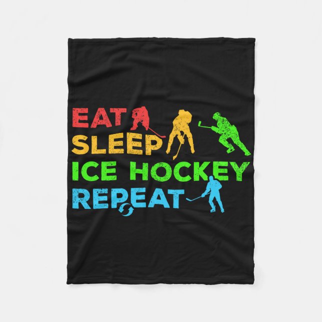 Manta Polar Ice Hockey Player I Eat Sleep Ice Hockey Repeat I  (Anverso)