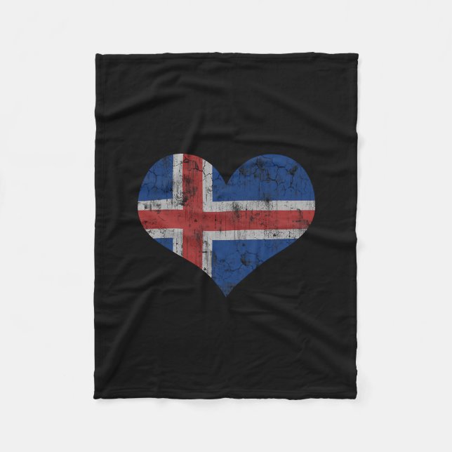 Manta Polar Iceland Flag Icelander Love Heart Home Vacation Fa (Anverso)