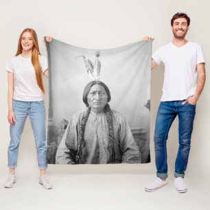 Manta Polar Icono Americano Nativo: Líder Lakota Sitting Bull