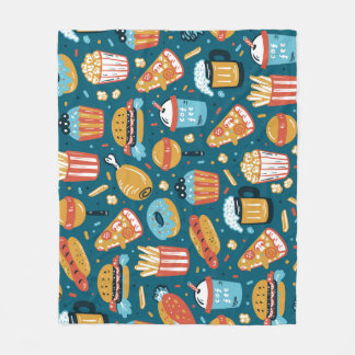 Manta Polar Iconos de comida rápida: Doodles antiguos