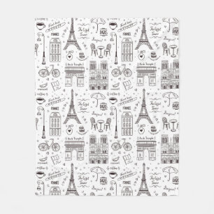 Manta Polar Iconos del francés de París del amor